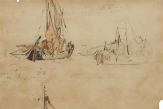 Friedrich Nerly - Zwei Fischerboote in der Lagune von Venedig