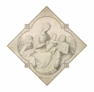 Friedrich Overbeck - The Madonna and Child surrounded by angels