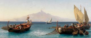 Friedrich Paul Nerly - Fishermen in the Bay of Naples