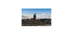 Friedrich Paul Nerly - Sunrise at Pompeii 29 1/4 x 48 in. (74.0 x 122.0 cm) framed 41 1/2 x 60 x 4 1/4 in.