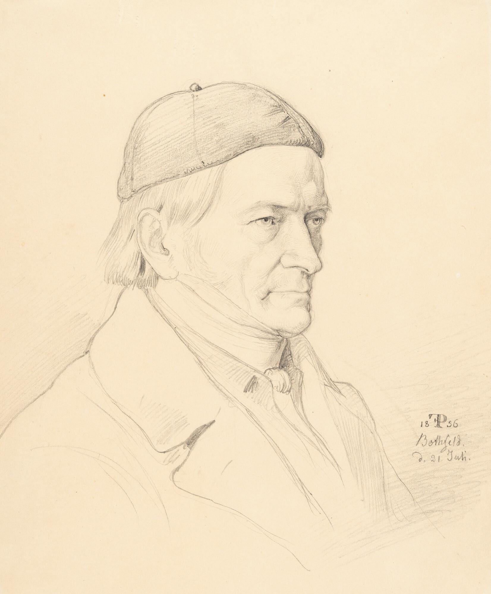 Friedrich Preller d. Ä. - Bildnis eines Herren mit Kalotte