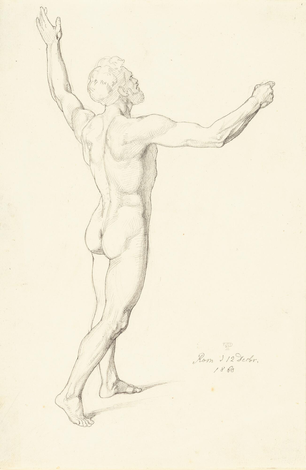 Friedrich Preller d. Ä. - Männlicher Rückenakt (Odysseus)