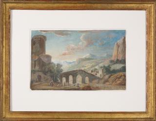 Friedrich Preller d. Ä. - Mittelitalienische Gebirgslandschaft mit einem See, einem jungen