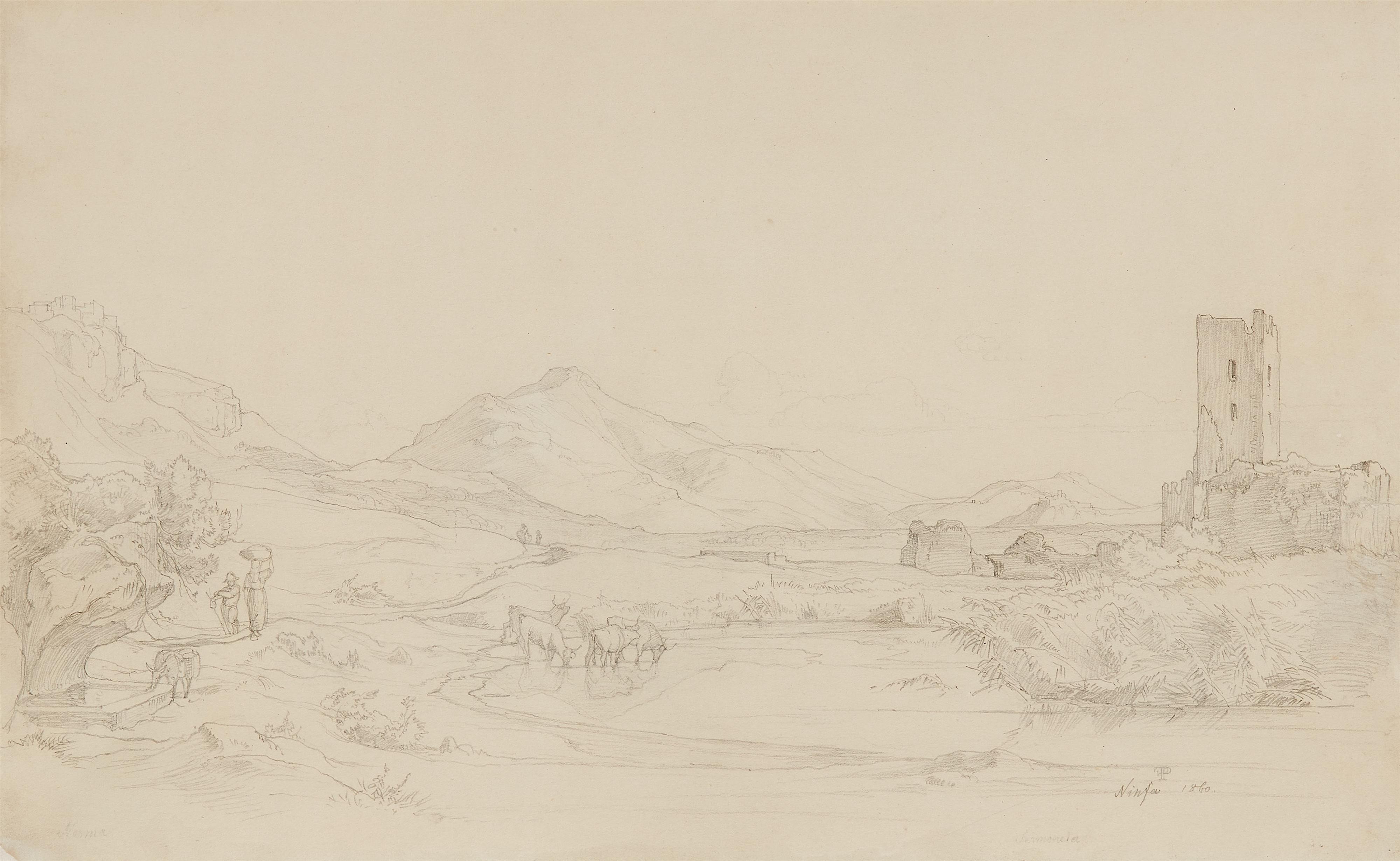 Friedrich Preller d. Ä. - Süditalienische Landschaft bei Sermoneta