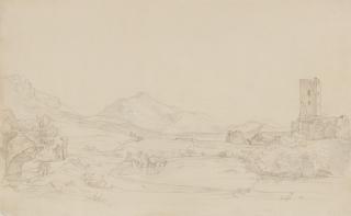Friedrich Preller d. Ä. - Süditalienische Landschaft bei Sermoneta
