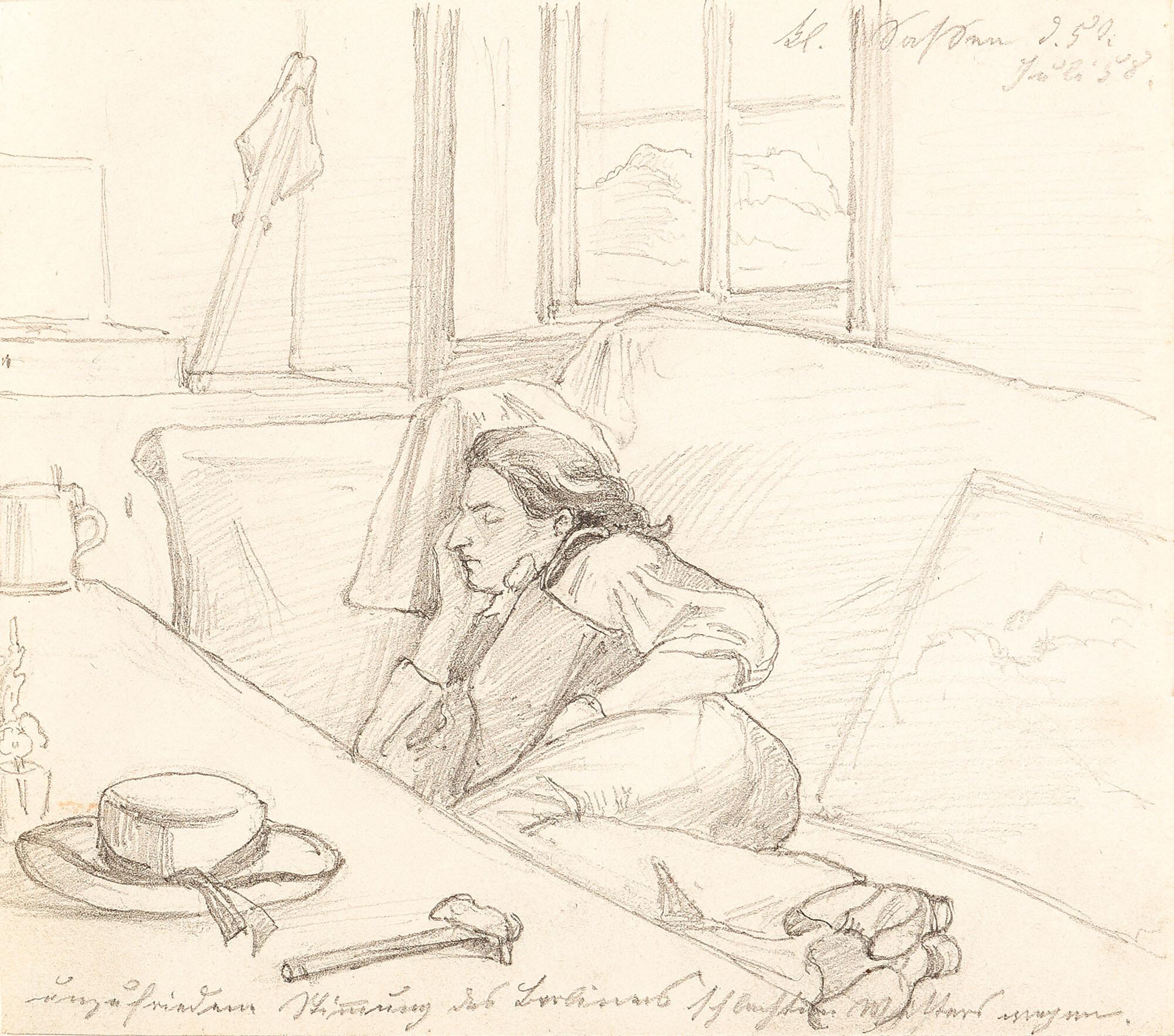 Friedrich Preller d. Ä. - „Unzufriedene Stimmung des Berliners schlechten Wetters wegen“.