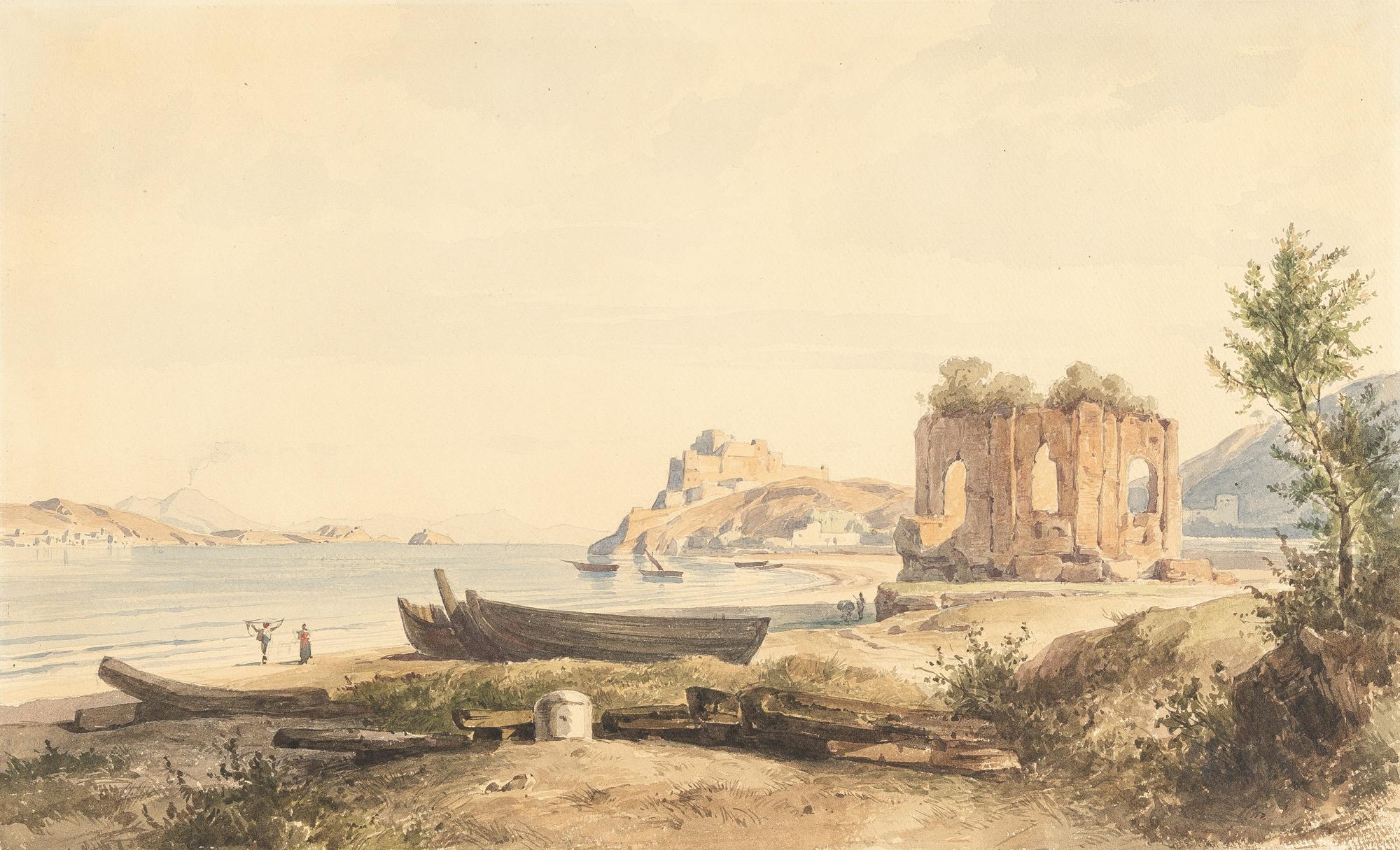 Friedrich Preller d. J. - Ansicht des Venustempels bei Baja mit dem Kastell