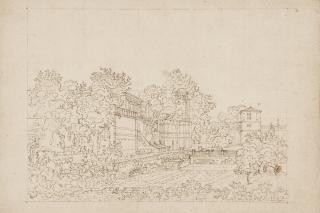 Friedrich Salathé - Ansicht eines Schlosses mit Park.