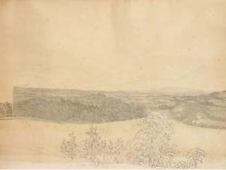 Friedrich Salathé - Un paysage montagneux avec un village dans une vallée