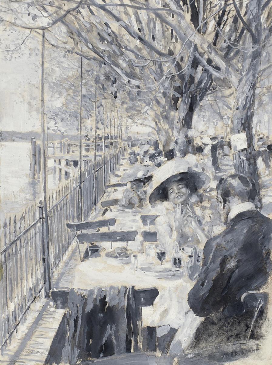 Friedrich Stahl - Caféterrasse am Starnberger See (?)
