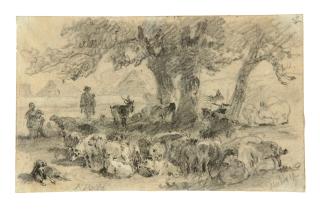 Friedrich Voltz - Die Rast unter dem großen Baum.