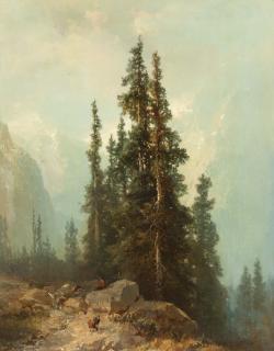 Friedrich Voltz - Hochgebirgslandschaft mit Staffage.