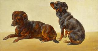 Friedrich Voltz - Zwei Hunde