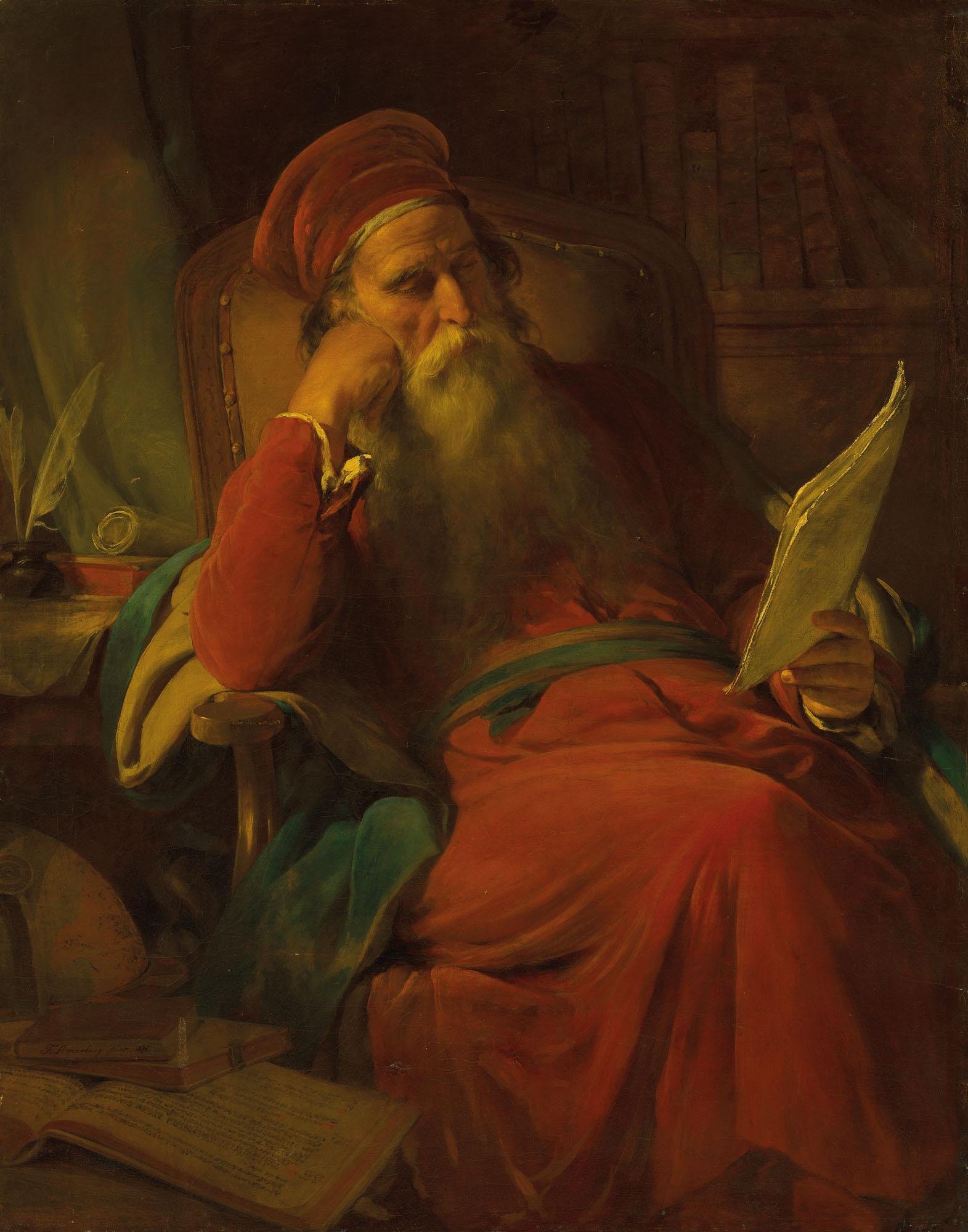 Friedrich Von Amerling - Scholar in his study