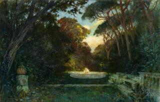 Friedrich von Schennis - Parklandschaft mit Bassin