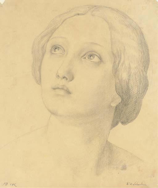 Friedrich Wilhelm von Schadow - Head of a woman looking up