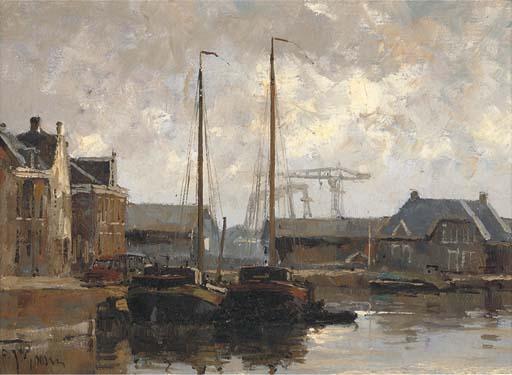 Frits J. Goosen - Barges On The River