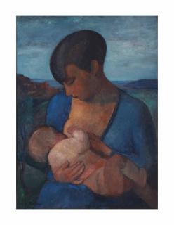 Frits Klein - Maternité: the artist\'s wife Marie Raymond and their son Yves Klein