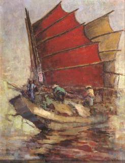 Frits Ohl - A Chinese Junk With Cargo