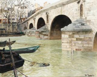 Frits Thaulow - Le Pont Marie À Parisfritz Thaulow ; The Pont Marie In Paris ; Signed And Dated 93 Lower Right ; Oil On Canvas