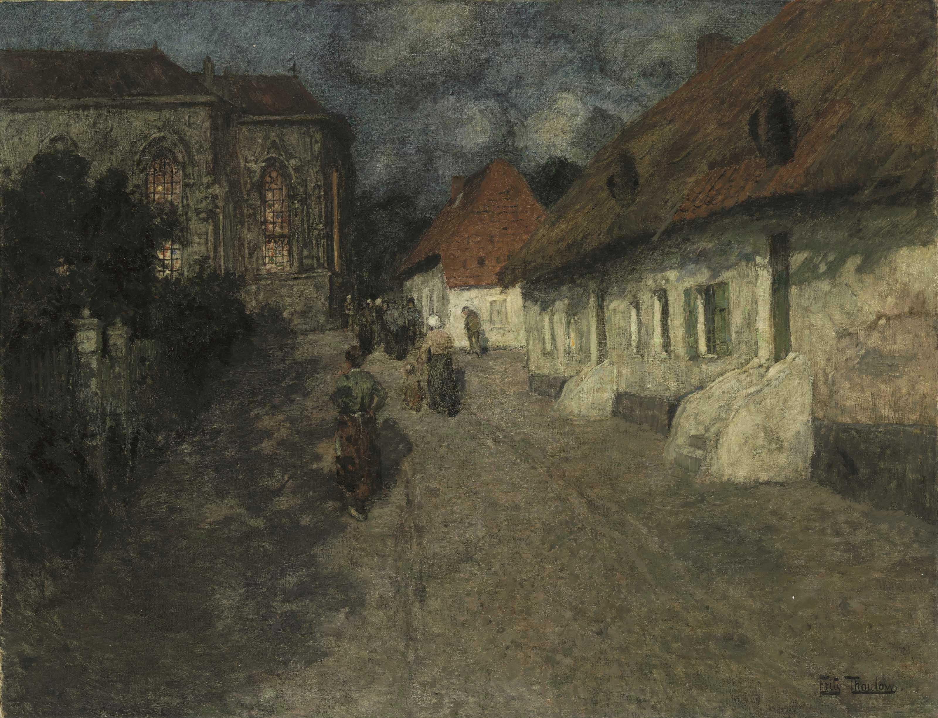 Frits Thaulow - Midnight Mass
