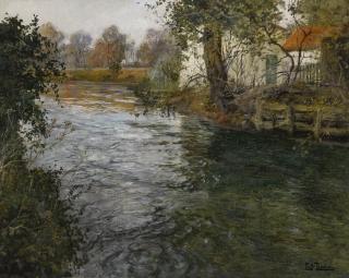 Frits Thaulow - Norwegian The River Canche Near Montreuil-Sur-Mer