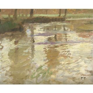 Frits Thaulow - Reflections On The Bridge