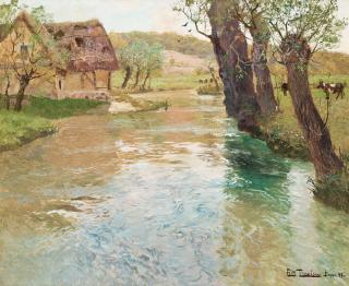 Frits Thaulow - River landscape, Arques, Dieppe