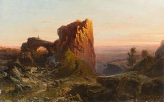 Fritz Bamberger - Spanische Gebirgslandschaft bei Sonnenuntergang