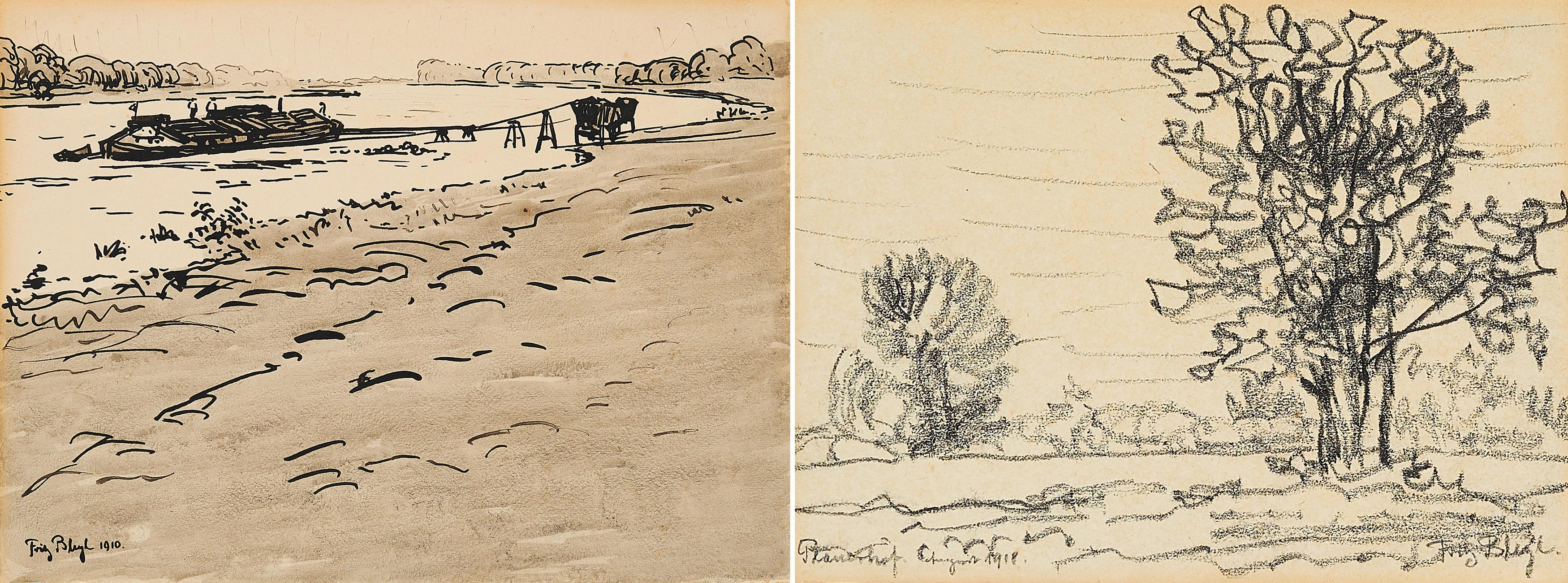 Fritz Bleyl - Konvolut von 2 Zeichnungen.