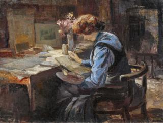 Fritz Gärtner - Malerin im Atelier.