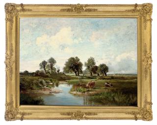 Fritz Halberg-Krauss - Cattle grazing in an extensive landscape