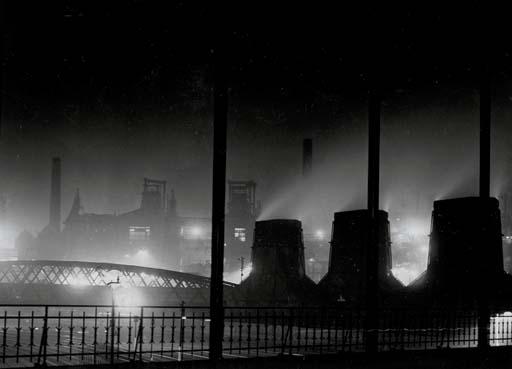 Fritz Henle - Dortmund Steel Mills at Night, c. 1933