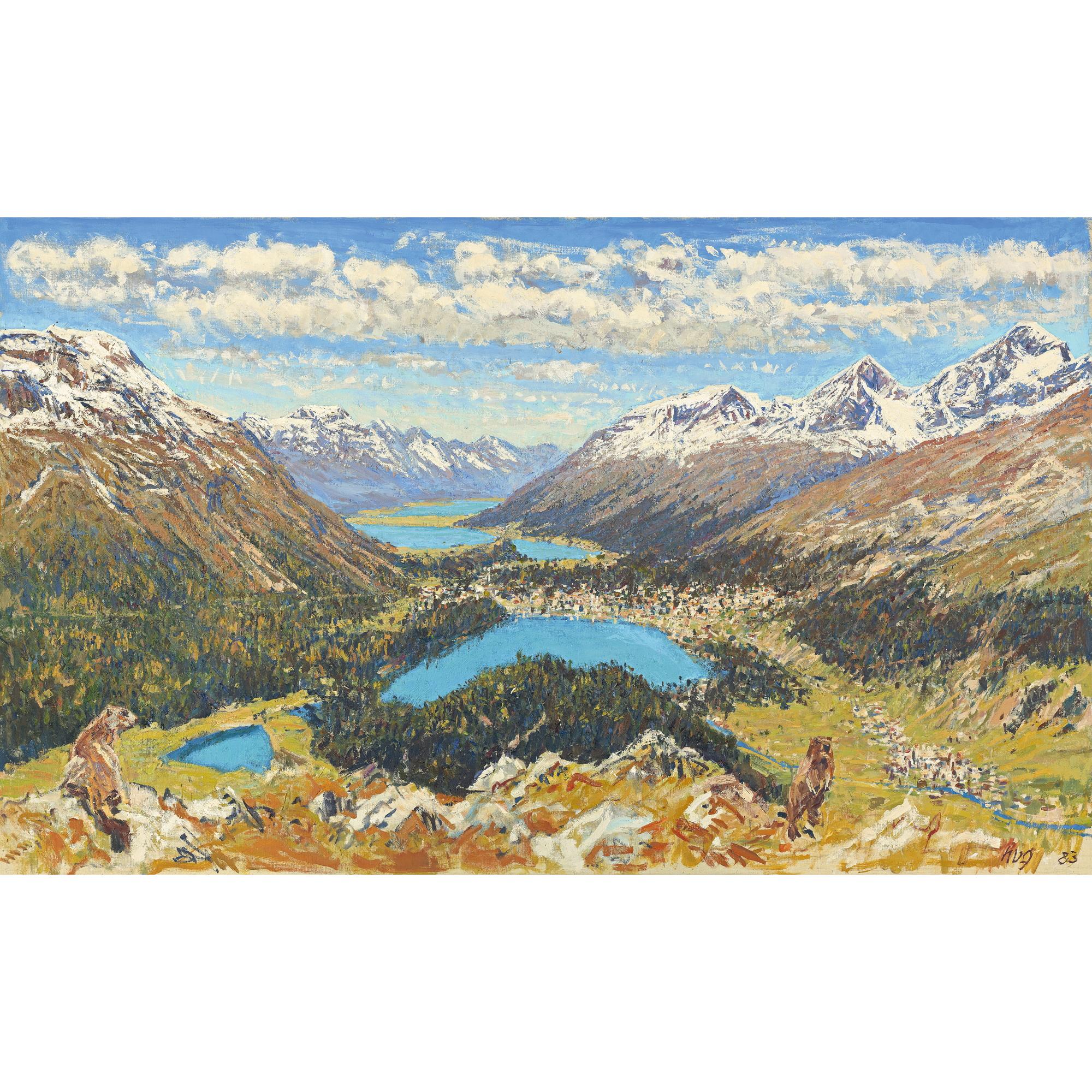 Fritz Hug - Blick Auf Die Oberengadiner Seen, 1983 View Over Lakes Of Upper Engadin, 1983