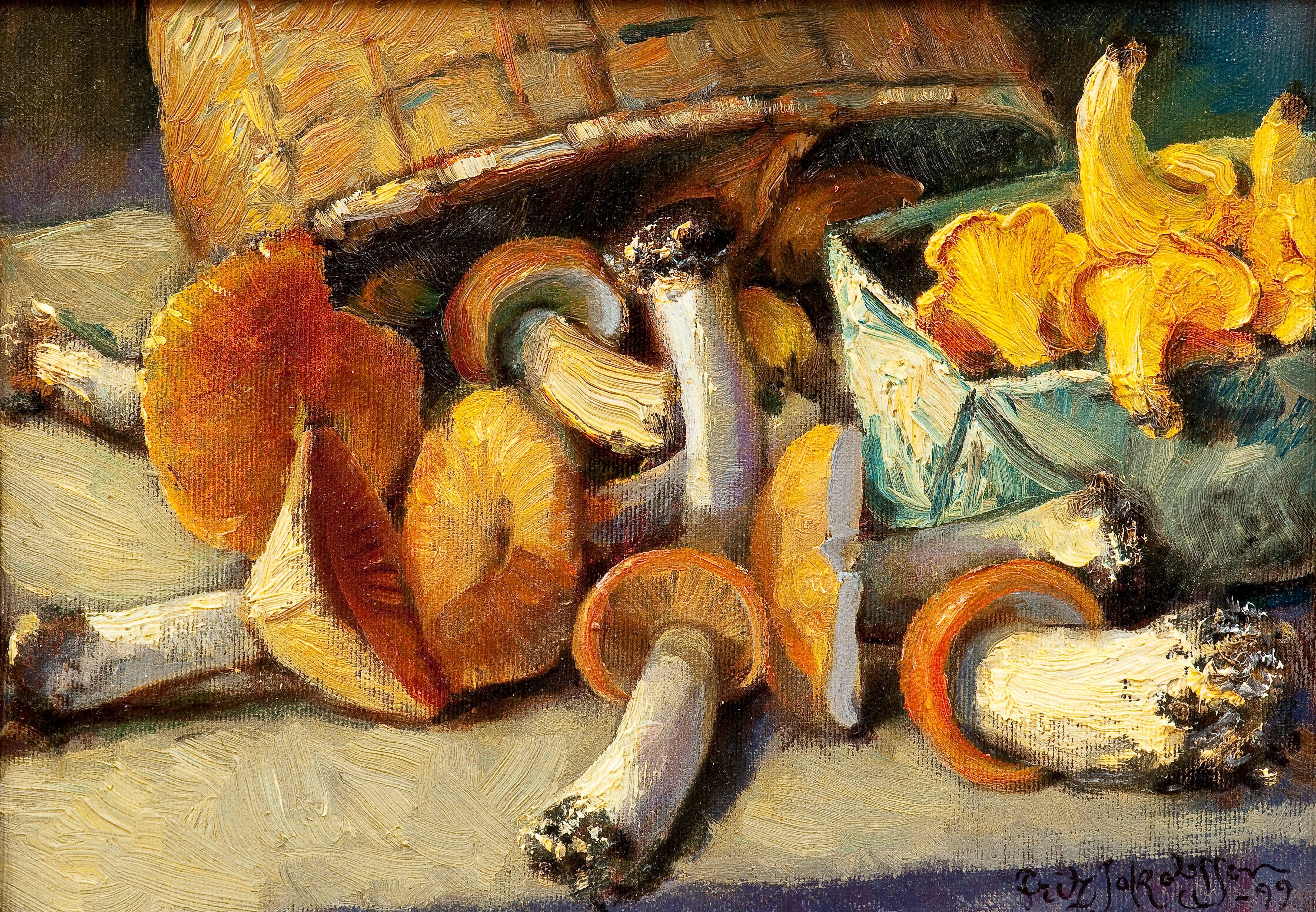 Fritz Jakobsson - Still Life With Mushrooms.