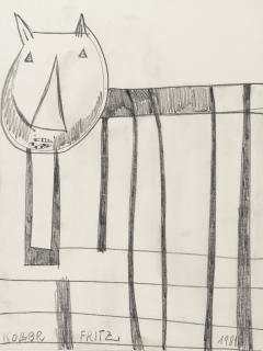 Fritz Koller - Ohne Titel (Katze)