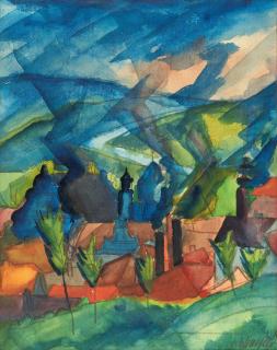 Fritz Schaefler - Am Main (Rauchende Kamine).