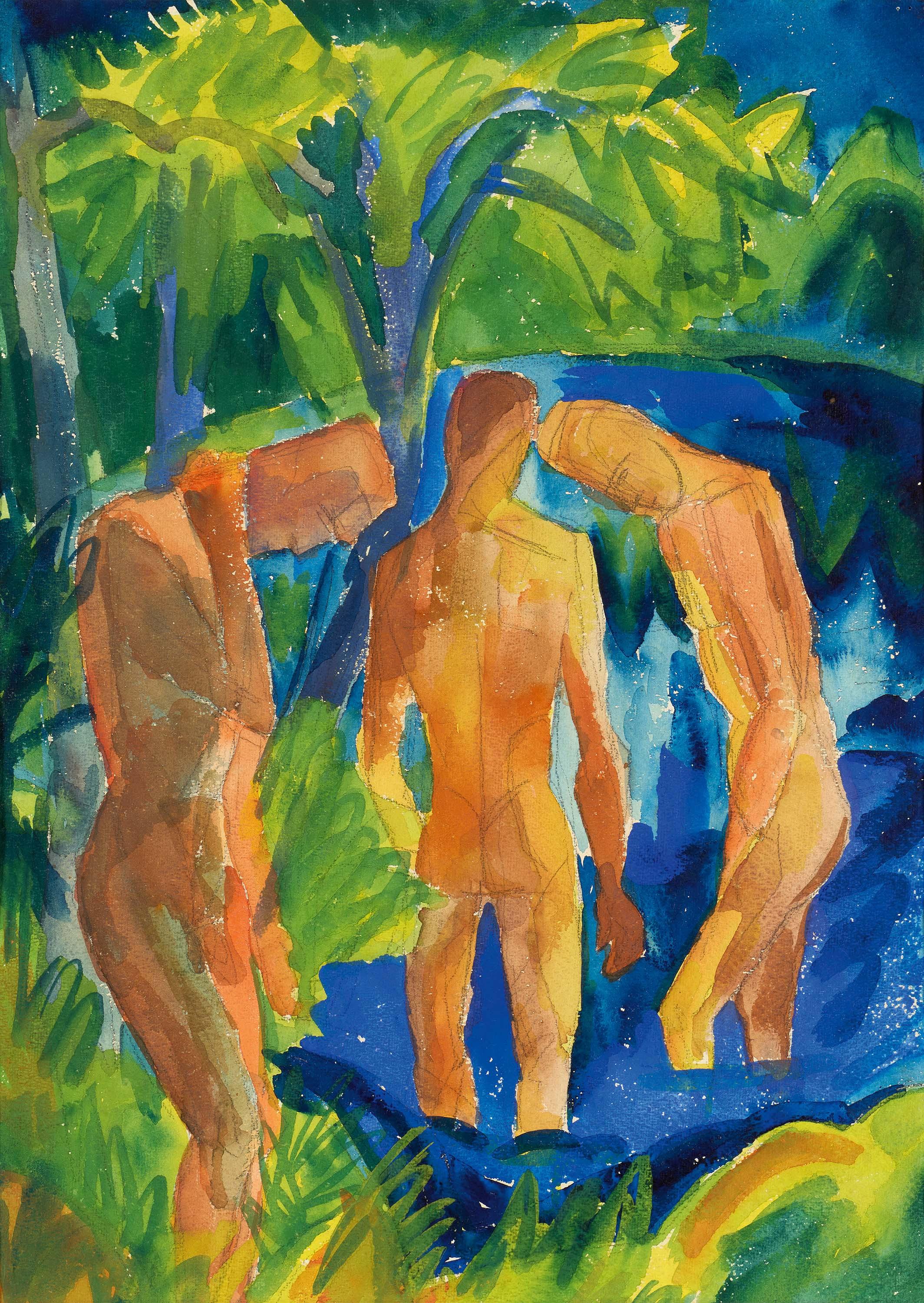 Fritz Schaefler - Badende Jünglinge.