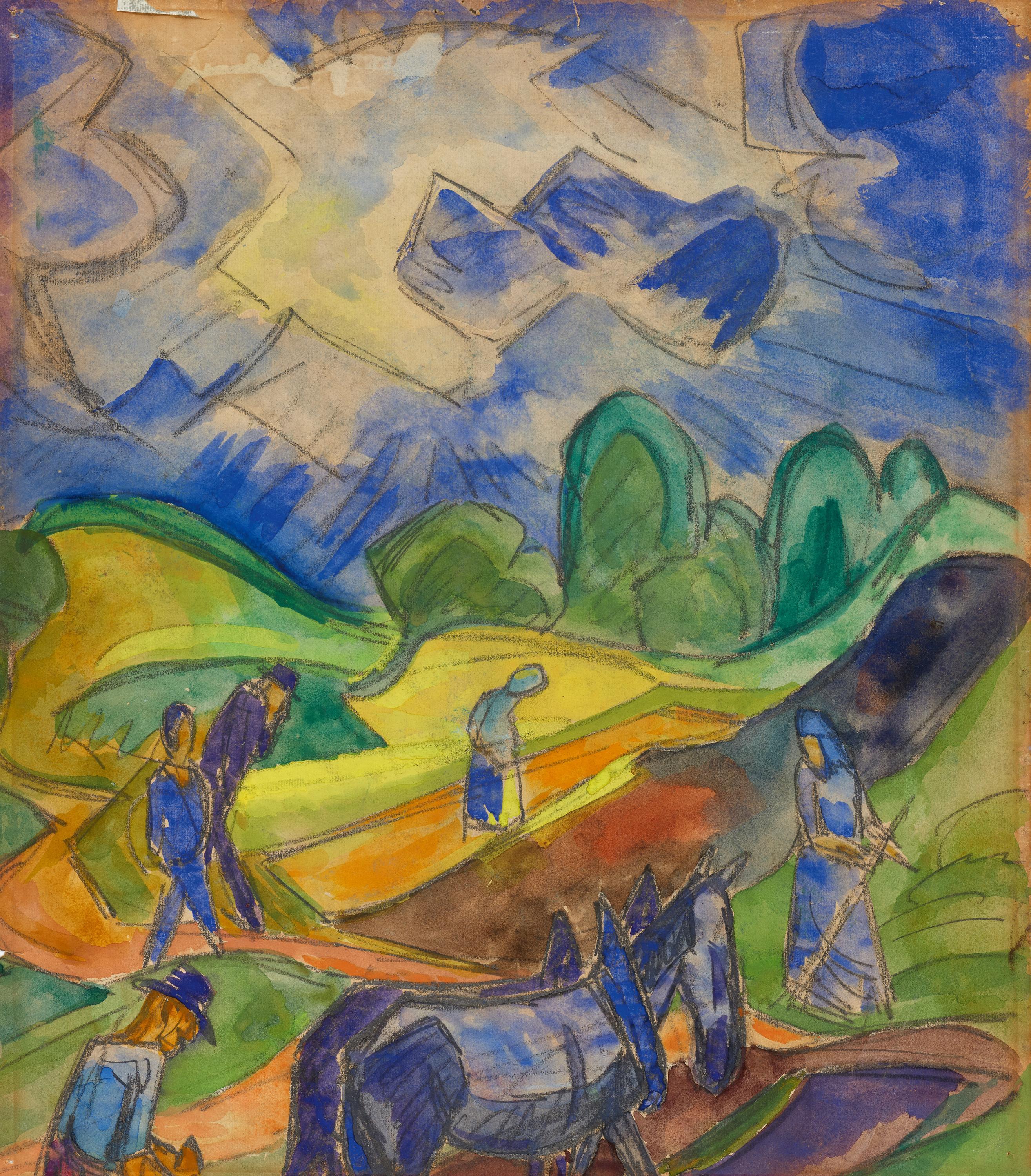 Fritz Schaefler - Bauern bei der Ernte.