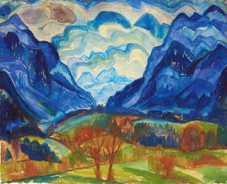 Fritz Schaefler - Ohne Titel (Blaue Berge).