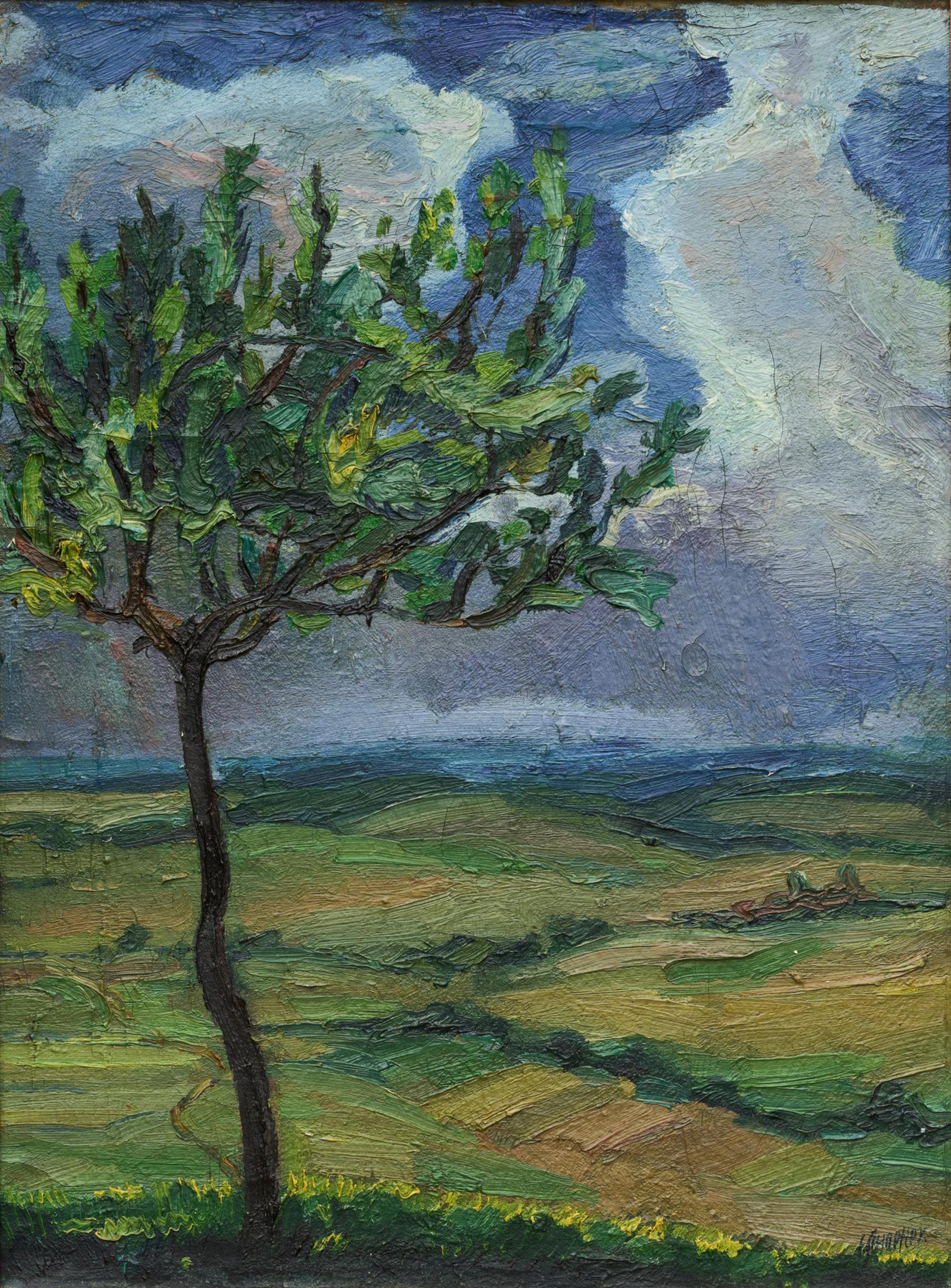 Fritz Schaefler - Ohne Titel (Landschaft mit Baum).
