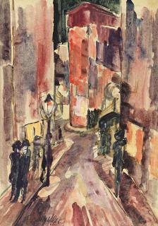 Fritz Schaefler - Straße (Stadt bei Nacht).