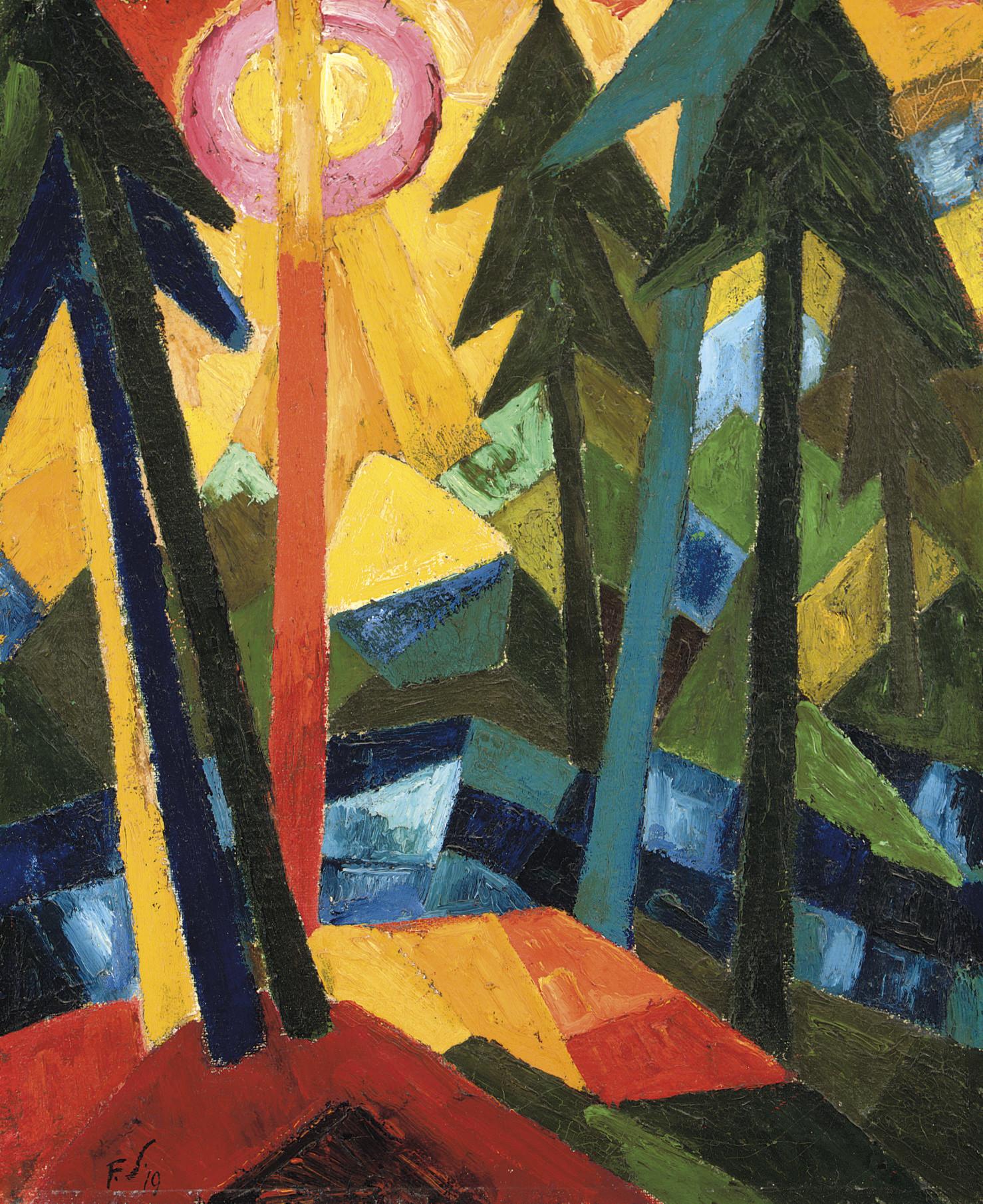 Fritz Schaefler - Wald (mit Sonne)