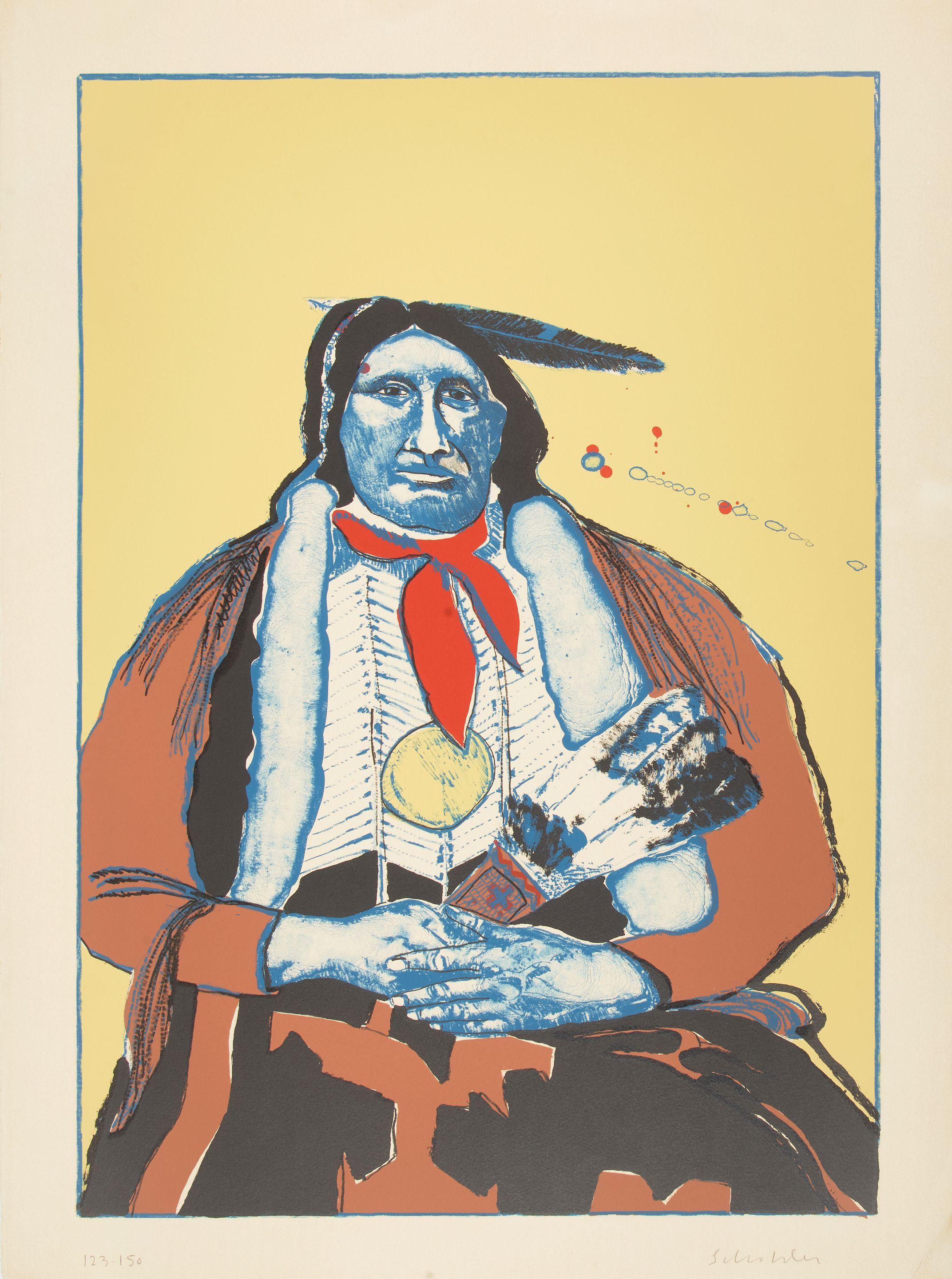Fritz Scholder - Indian with Feather Fan