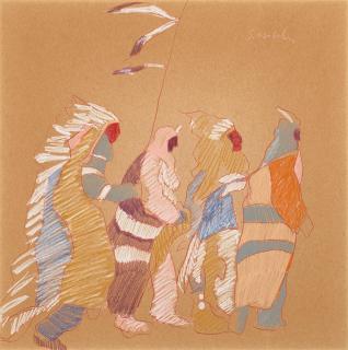 Fritz Scholder - untitled (four figures)