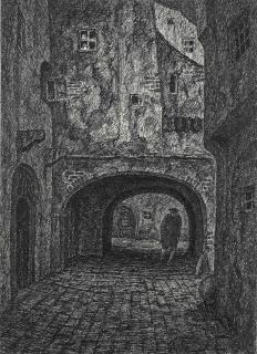 Fritz Schwimbeck - Im Durchgang  (Originalentwurf Zu \