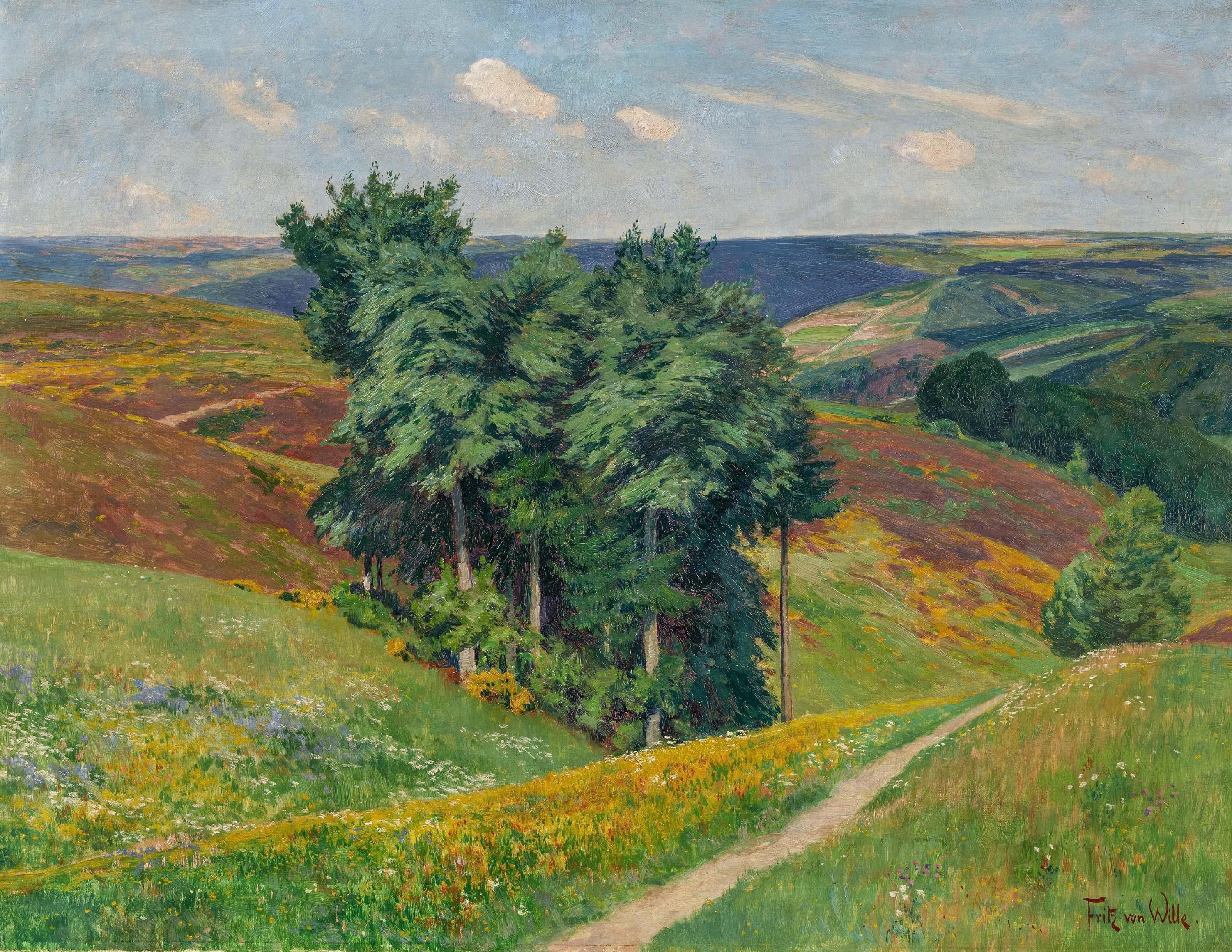 Fritz Von Wille - Blühende Wiesen in der Eifel.