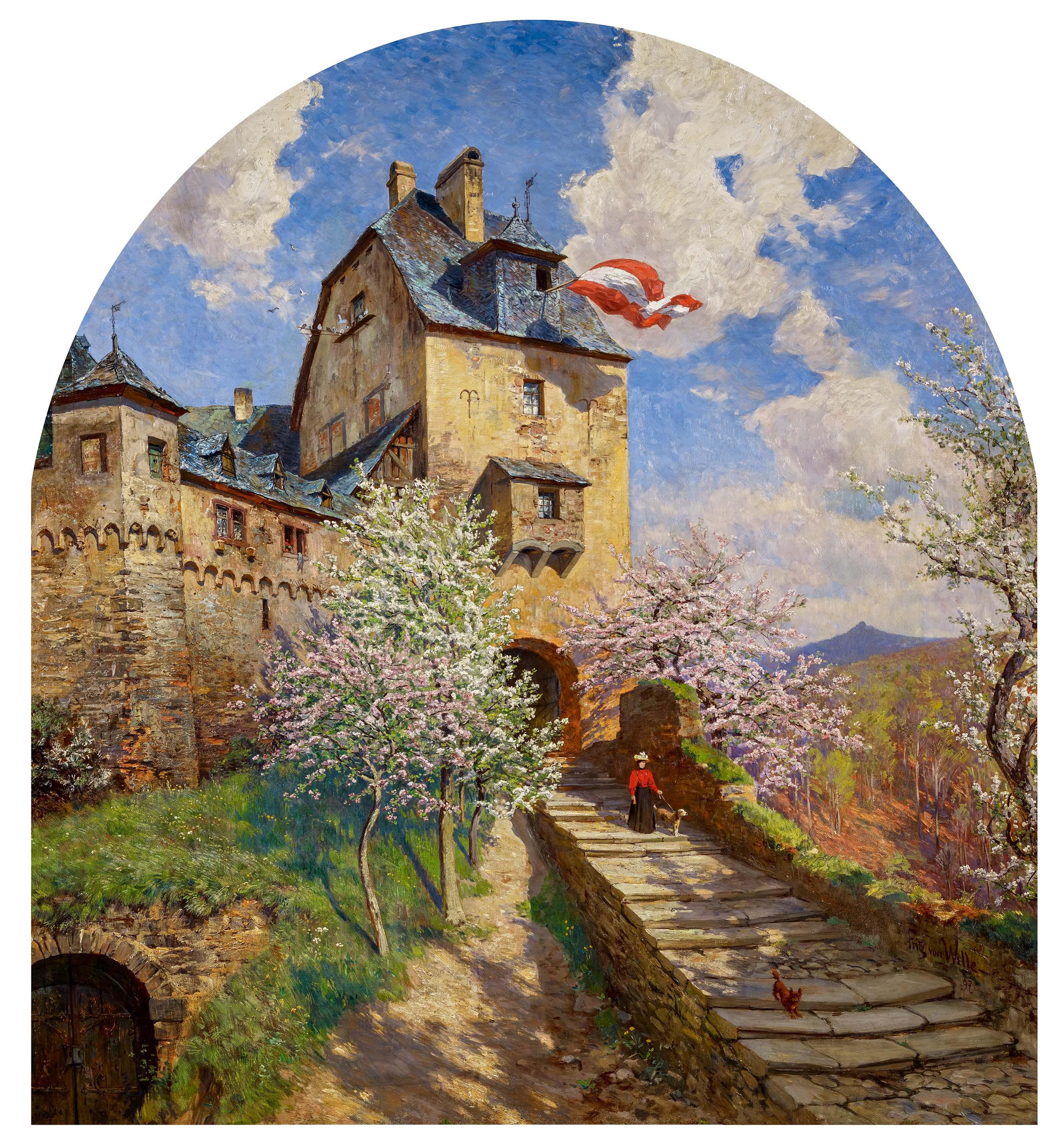 Fritz von Wille - Die Marksburg im Frühling.