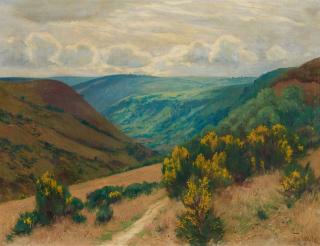 Fritz von Wille - Eifellandschaft mit blühendem Ginster