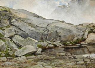 Fritz von Wille - Felslandschaft am Gotthardpass.